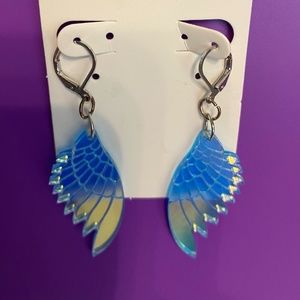 #3001 Blue iridescent Angel Wings